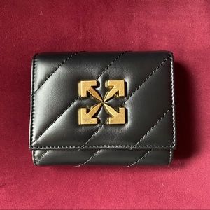 Off-White c/o Virgil Abloh Jackhammer Trifold Wallet Black Leather